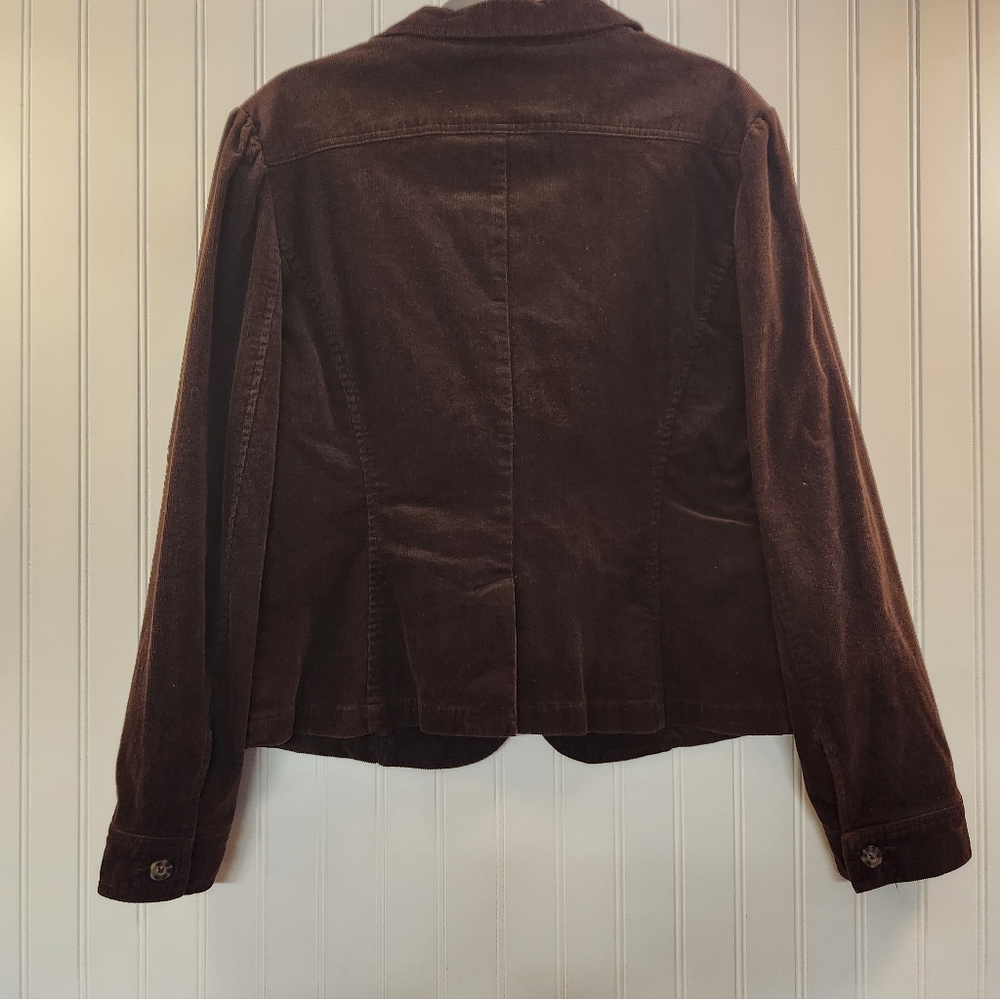 Per Se Women's Brown Corduroy Blazer Size L Classic Career Office Preppy Chic‎ - Picture 2 of 11